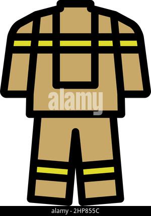 Fire Service Uniform Icon Stock Vector