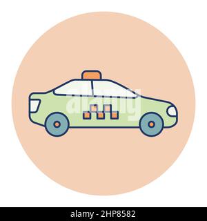 Taxi car flat vector icon Stock Vector