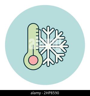 Thermometer and snowflake icon. Thermometer cold Stock Vector