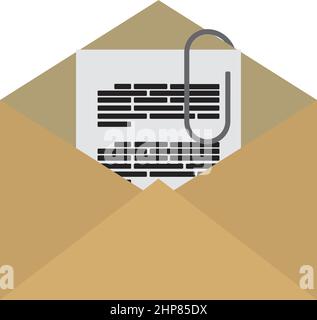 Mail With Attachment Icon Stock Vector