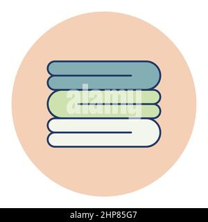 Stack of folded bath towels or napkins vector icon Stock Vector