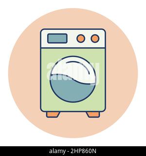 Washing machine flat vector icon Stock Vector