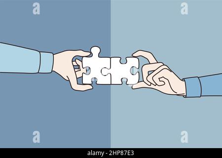 Teamwork, cooperation and collaboration concept Stock Vector