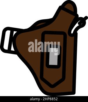 Police Holster Gun Icon Stock Vector