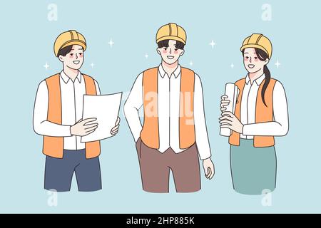 Construction industry and teamwork concept. Stock Vector