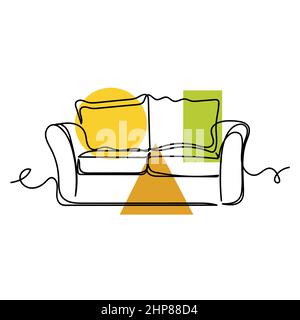 Single Sofa With Carved Back Drawing In The Doodle Style Isolated On A  White Background Vector Illustration In Lines Comfortable And Stylish  Daybed For Design Decoration Web Coloring Stock Illustration - Download
