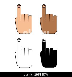 Hand pointing up vector. hand with pointing finger set. tap gesture Stock Vector