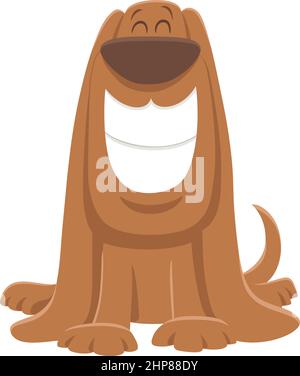 Cartoon Illustration of Happy Brown Dog Animal Character Stock Vector ...