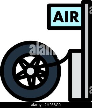 Wheels Pump Station Icon Stock Vector