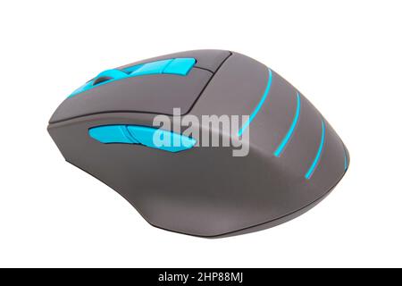 Gray compuer wireless mouse isolated on the white background Stock Photo