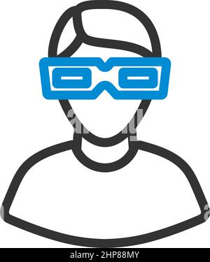 Man With 3d Glasses Icon Stock Vector