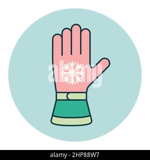 Winter ski gloves vector icon. Winter sign Stock Vector