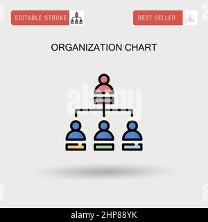 Organization chart Simple vector icon. Stock Vector