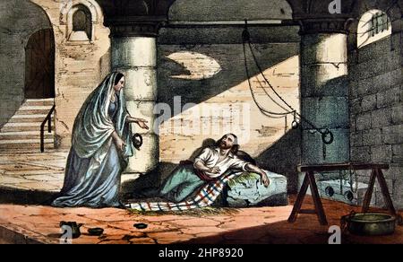 GARIBALDI SENTENCED TO TORTURE - Imprisoned in Gualeguay 1838. ( Giuseppe Maria Garibaldi 1807 – 1882 ) Italian, general, patriot, revolutionary, republican, Italy,  ( Unification and the creation of the Kingdom of Italy.) Stock Photo