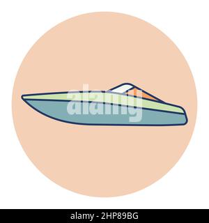 illustration of Speedboat flat vector isolated design Stock Vector ...