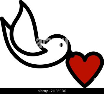 Dove With Heart Icon Stock Vector