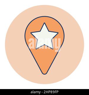 Star favorite pin map icon. Map pointer, markers Stock Vector