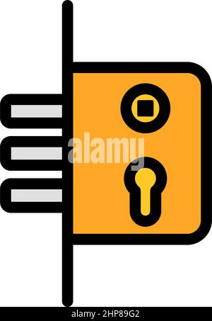 Door Lock Icon Stock Vector