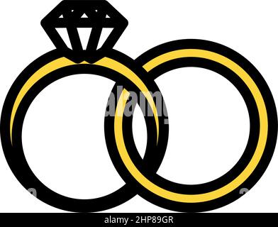Wedding Rings Icon Stock Vector