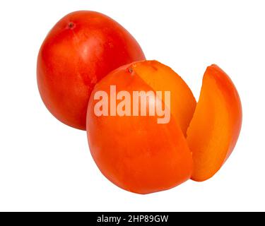 sharon persimmon fruit isolated on the white background Stock Photo
