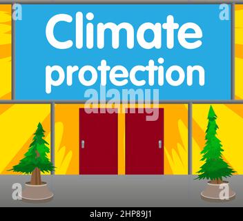 Climate protection text, sign. Stock Vector