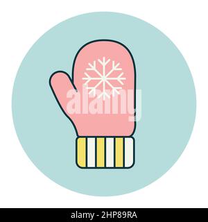 Snowflake gloves vector icon. Winter sign Stock Vector