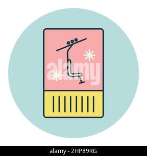 Ski pass vector icon. Winter sign Stock Vector