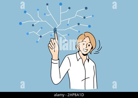 Touch finger identification and safety concept. Stock Vector