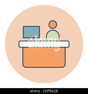 Hotel reception service vector icon Stock Vector