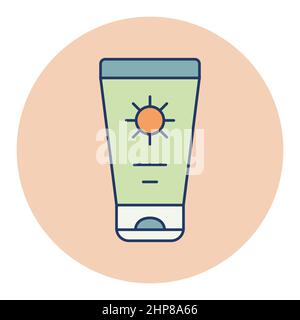 Sunscreen cream in tube flat vector icon Stock Vector