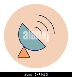 Sputnik antenna vector icon. Navigation sign Stock Vector