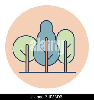 Deciduous forest vector icon. Nature sign Stock Vector