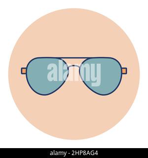 Sunglasses flat vector icon design. Summer sign Stock Vector