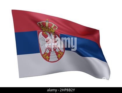 3d illustration flag of Serbia. Serbian high resolution flag isolated against white background. 3d rendering Stock Photo