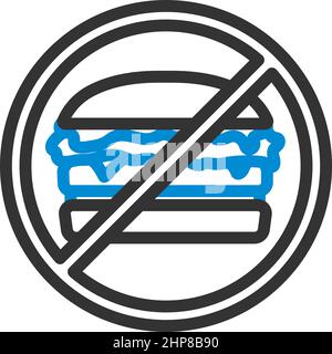 Icon Of Prohibited Hamburger Stock Vector