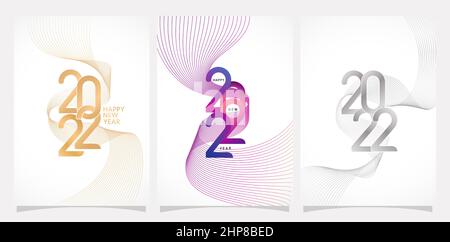 2022 wavy line Stock Vector