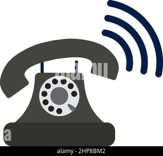 Old Telephone Icon Stock Vector