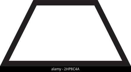 Trapezoid or Trapezium shape symbol vector icon outline stroke for creative graphic design ui element in a pictogram illustration Stock Vector