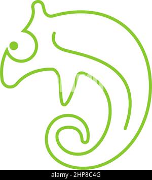 Chameleon logo icon design template illustration Stock Vector