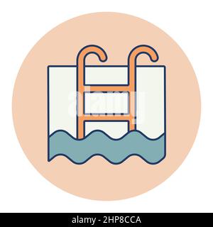 Swimming pool flat vector icon Stock Vector
