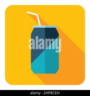 Soda cans vector icon. Fast food sign Stock Vector