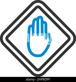 Icon Of Warning Hand Stock Vector