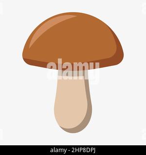 Edible mushroom vector illustration isolated on white background. Stock Vector