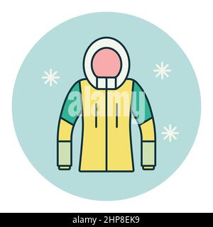 Winter Jacket vector icon. Winter sign Stock Vector