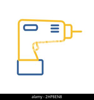 Electric screwdriver vector flat icon. Construction, repair Stock Vector