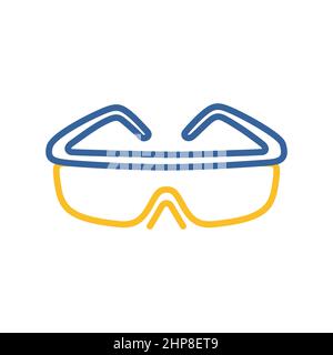 Safety goggles vector flat icon. Construction, repair Stock Vector