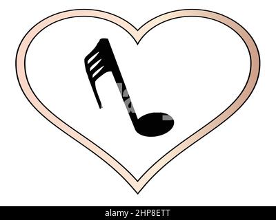 Love Heart Music Stock Vector