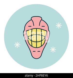 Goalie helmet vector icon. Winter sign Stock Vector