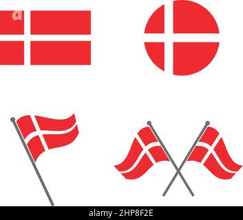denmark  flag icon vector illustration design Stock Vector