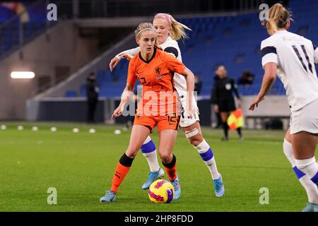 LE HAVRE, FRANCE - FEBRUARY 19: Katja Snoeijs of the Netherlands during the Tournoi de France 2022 match between Finland and Netherlands at Stade Oceane on February 19, 2022 in Le Havre, France (Photo by Rene Nijhuis/Orange Pictures) Stock Photo